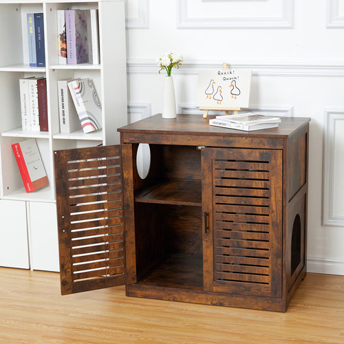 Tucker Murphy Pet™ 2layers Cat Litter Box Enclosure,hidden Cat